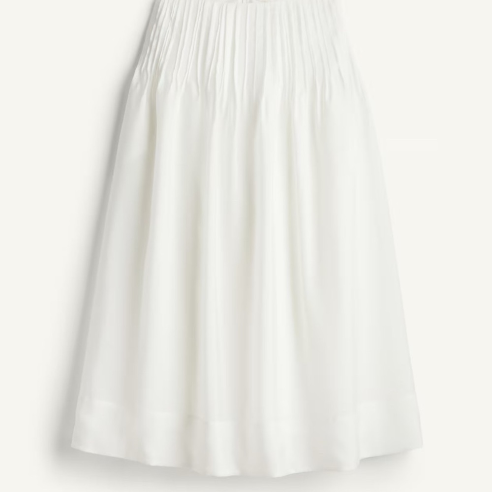 H&M White Smocked Midi A-Line Contemporary Skirt/ woman’s 14/ TENCEL™ Lyocell